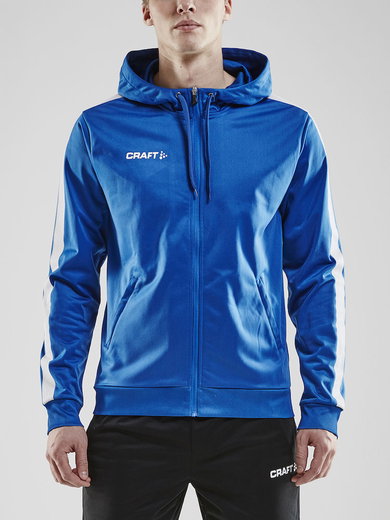 Craft Kapuzenpullover Hoodie Fullzip Pro Control cobaltblau/weiss Herren